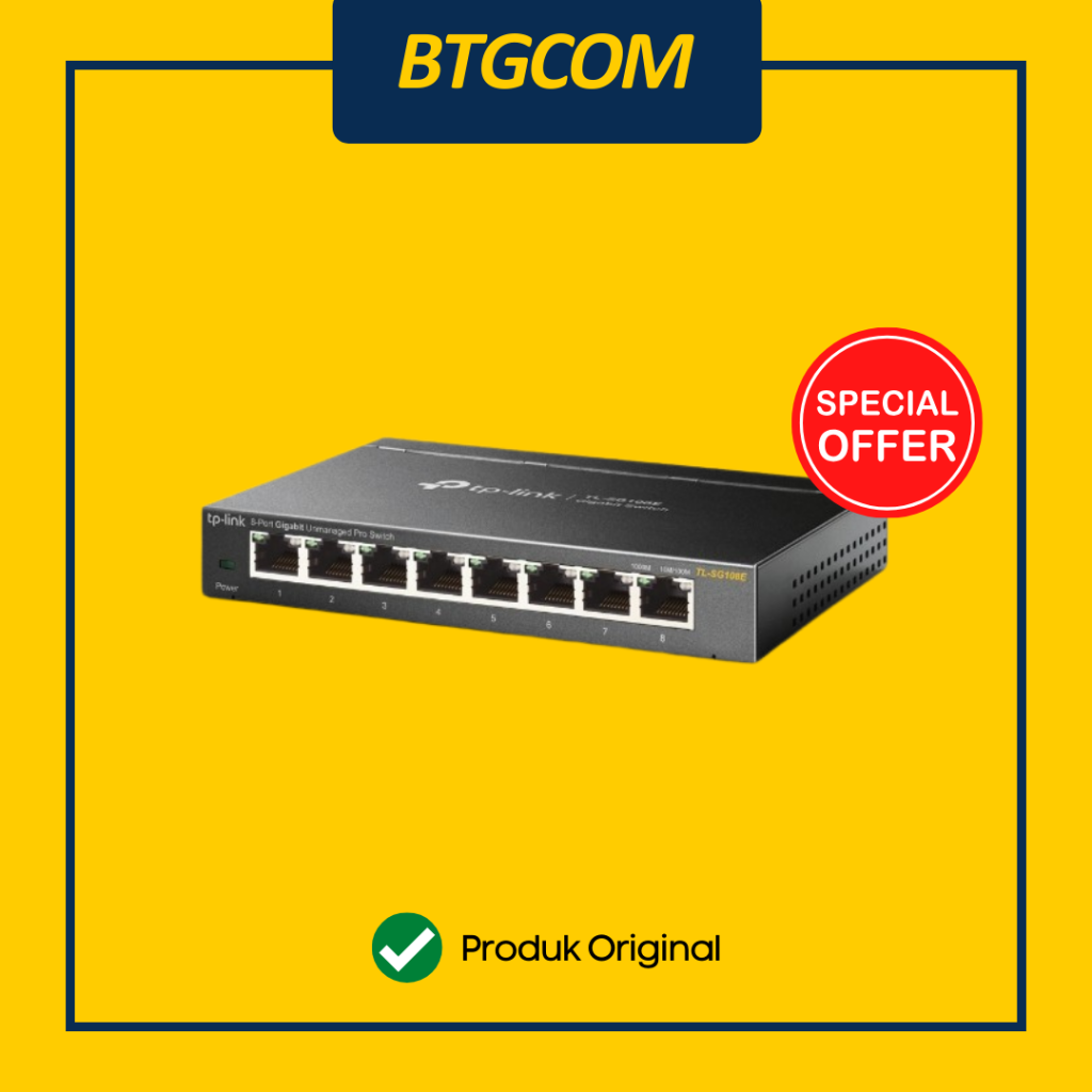 TP-LINK TL-SG108E 8 PORT 1000MBPS GIGABIT EASY SMART SWITCH – BTGCOM